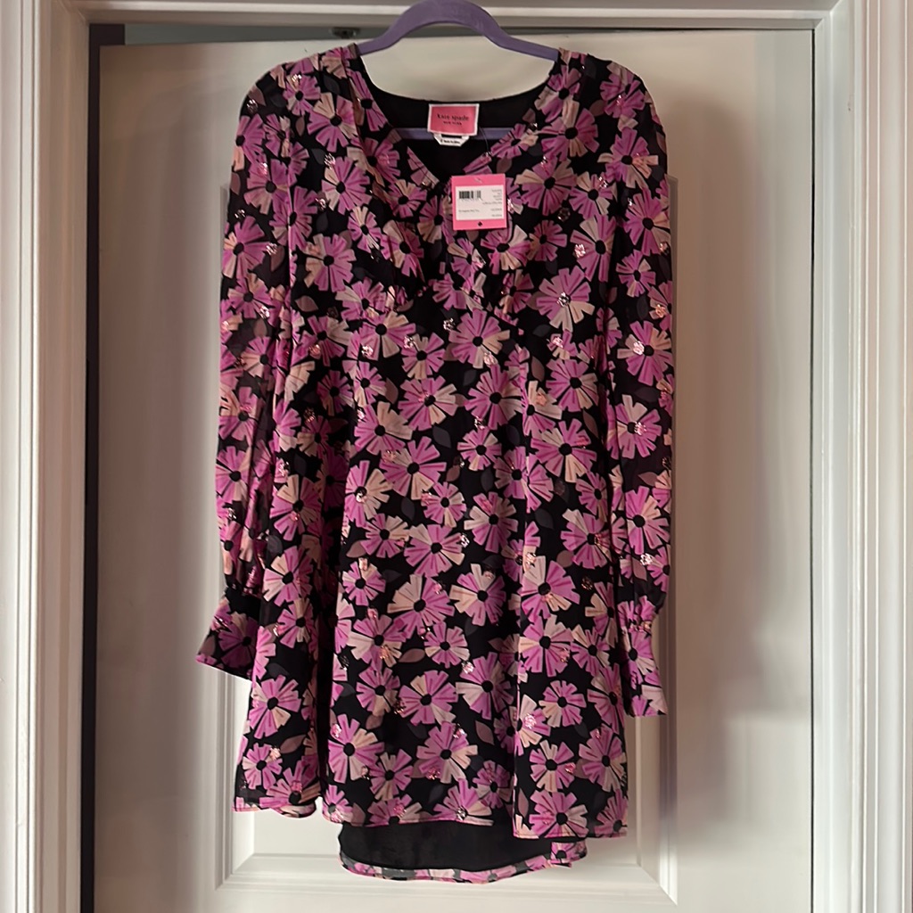 Nwt Kate Spade Wallflower Chiffon Dress - Size 2